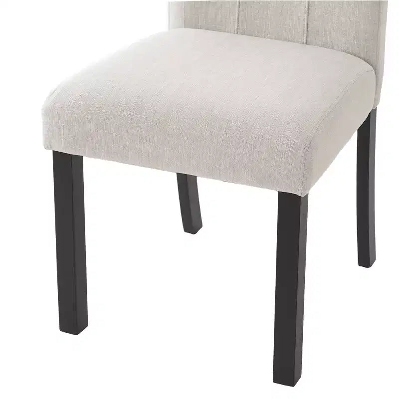 Set di 4 moderne sedie da pranzo trapuntate con gambe in legno di gomma e seduta imbottita