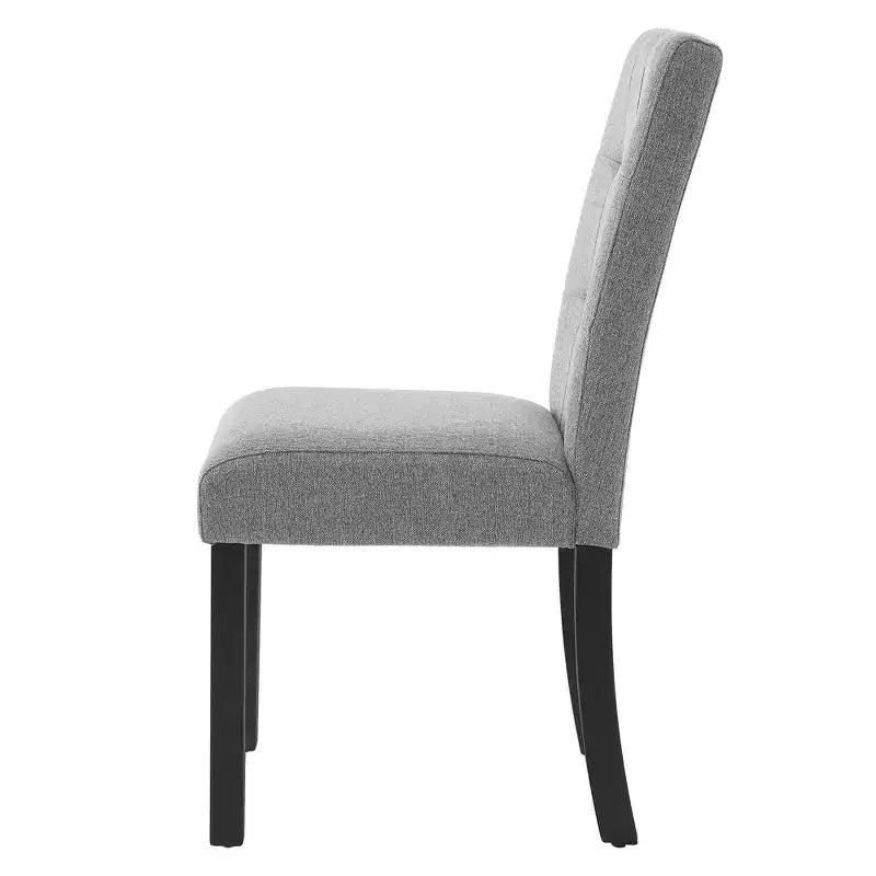 Set di 4 moderne sedie da pranzo trapuntate con gambe in legno di gomma e seduta imbottita