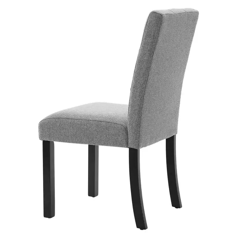 Set di 4 moderne sedie da pranzo trapuntate con gambe in legno di gomma e seduta imbottita