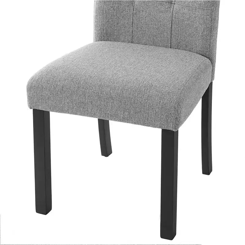 Set di 4 moderne sedie da pranzo trapuntate con gambe in legno di gomma e seduta imbottita