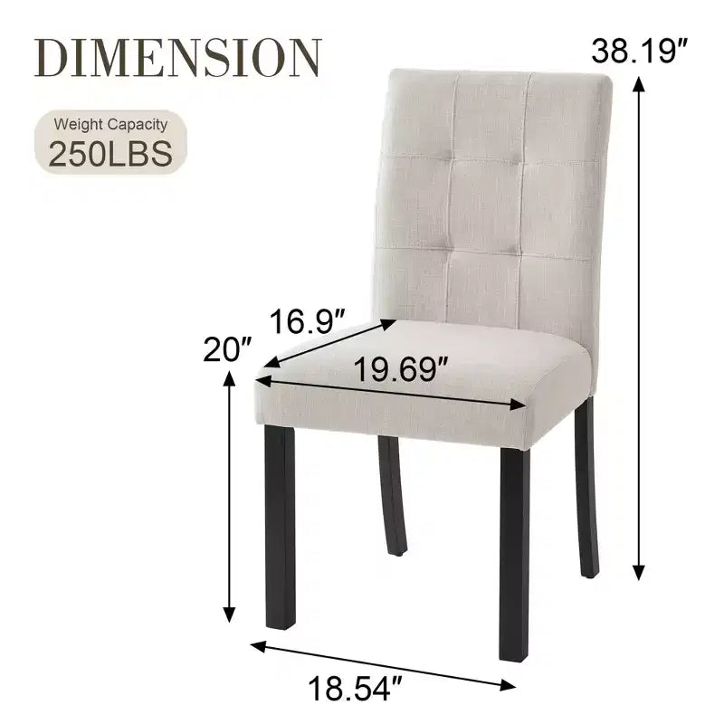 Set di 4 moderne sedie da pranzo trapuntate con gambe in legno di gomma e seduta imbottita