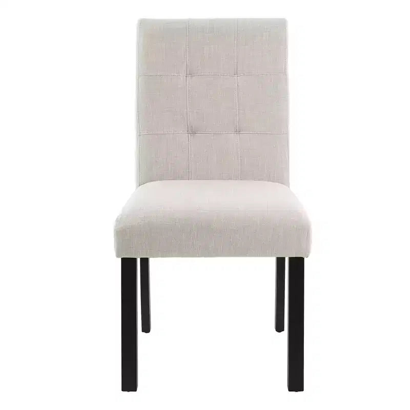 Set di 4 moderne sedie da pranzo trapuntate con gambe in legno di gomma e seduta imbottita