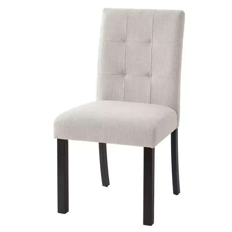 Set di 4 moderne sedie da pranzo trapuntate con gambe in legno di gomma e seduta imbottita