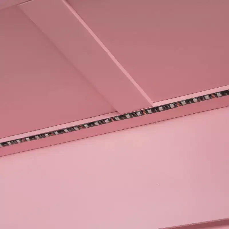 Letto a castello doppio con cassettiera illuminata, appendiabiti e cassetti portaoggetti