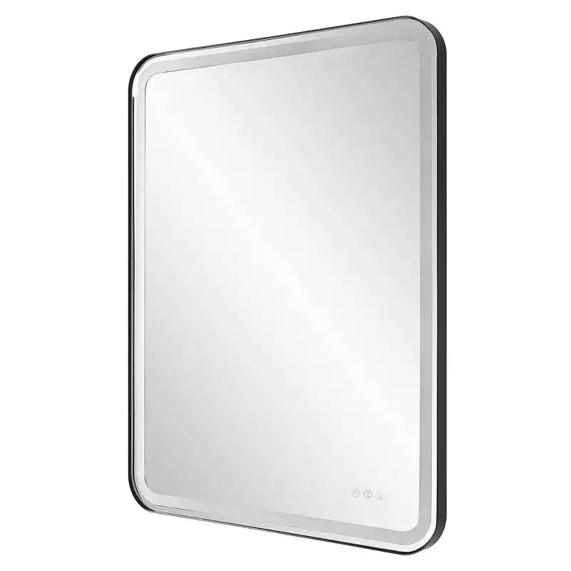 Specchio da parete rettangolare a LED Uttermost Crofton nero satinato 30 x 40