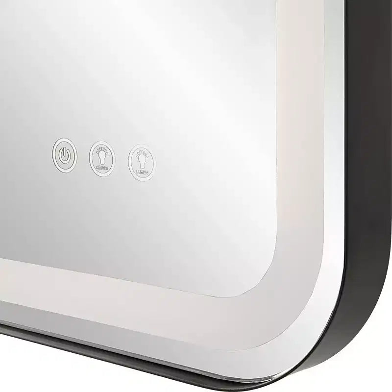 Specchio da parete rettangolare a LED Uttermost Crofton nero satinato 30 x 40