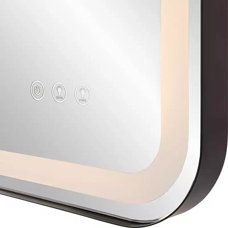 Specchio da parete rettangolare a LED Uttermost Crofton nero satinato 30 x 40