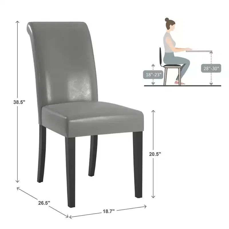 Salido, sedia da pranzo imbottita in similpelle (set da 2) - iNSPIREQ