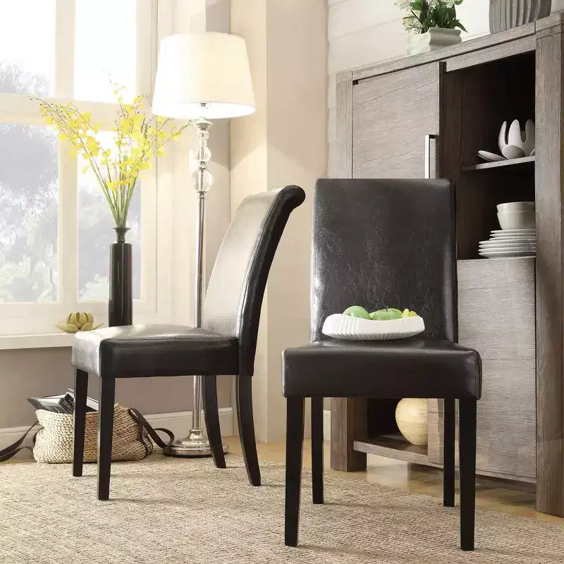 Salido, sedia da pranzo imbottita in similpelle (set da 2) - iNSPIREQ
