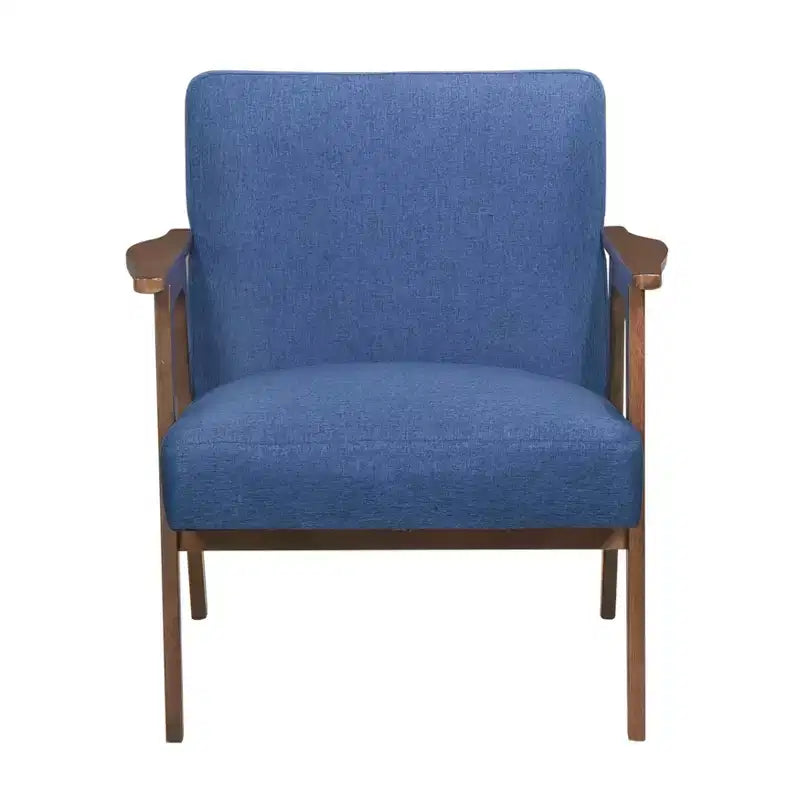 GDFStudio Bennett Sedia d'Appoggio Imbottita in Tessuto con Struttura in Legno di Gomma, Stile Moderno di Metà Secolo