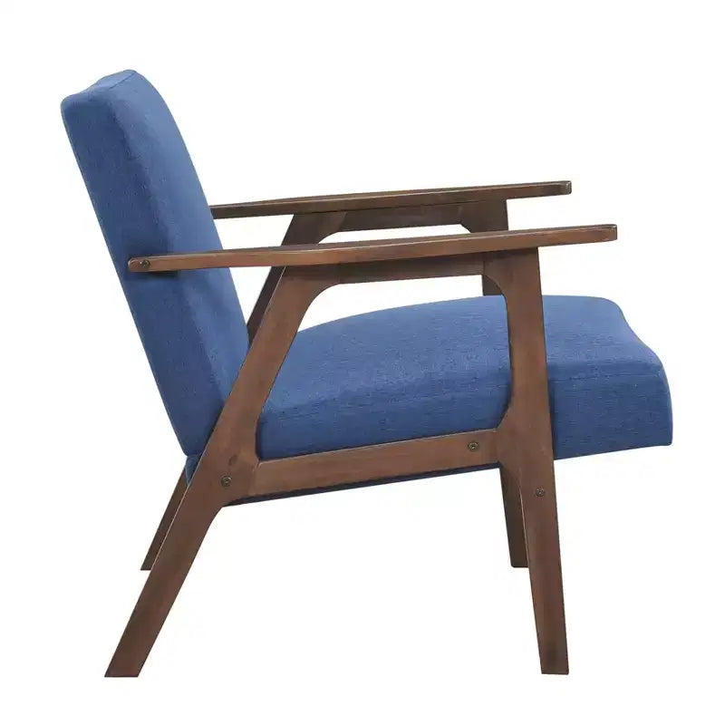GDFStudio Bennett Sedia d'Appoggio Imbottita in Tessuto con Struttura in Legno di Gomma, Stile Moderno di Metà Secolo