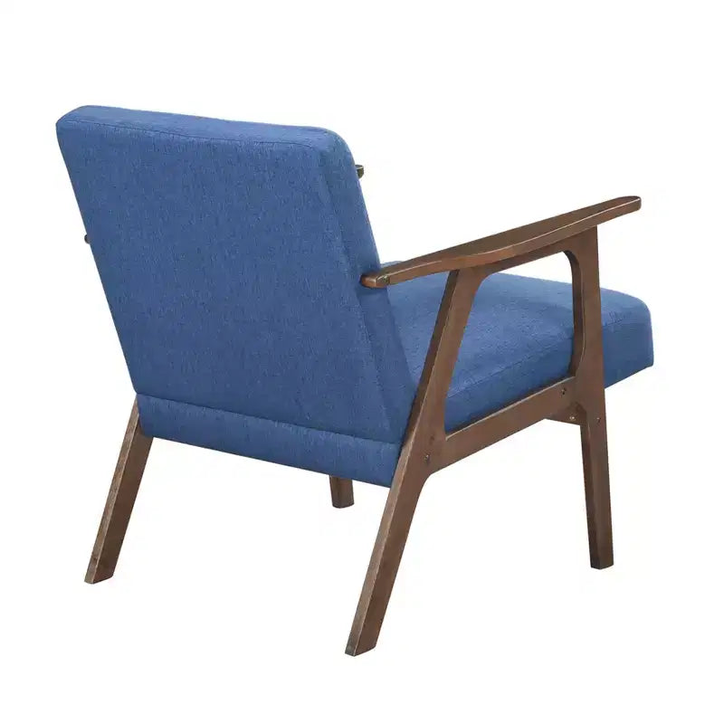 GDFStudio Bennett Sedia d'Appoggio Imbottita in Tessuto con Struttura in Legno di Gomma, Stile Moderno di Metà Secolo