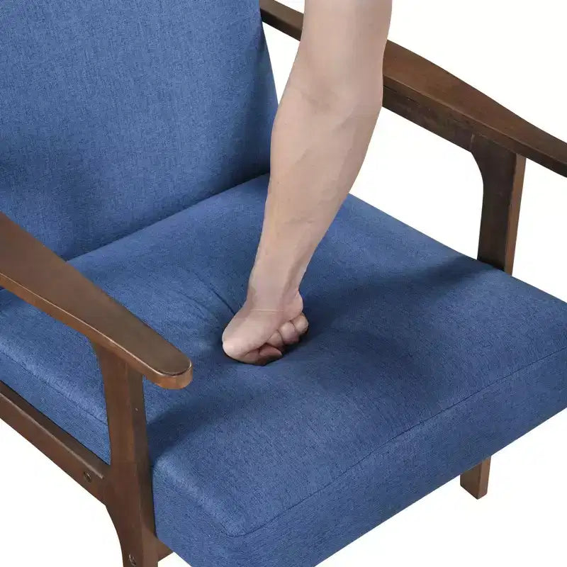 GDFStudio Bennett Sedia d'Appoggio Imbottita in Tessuto con Struttura in Legno di Gomma, Stile Moderno di Metà Secolo