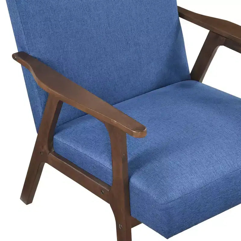 GDFStudio Bennett Sedia d'Appoggio Imbottita in Tessuto con Struttura in Legno di Gomma, Stile Moderno di Metà Secolo