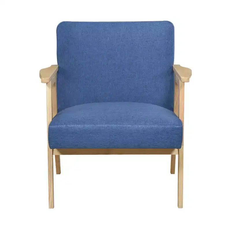GDFStudio Bennett Sedia d'Appoggio Imbottita in Tessuto con Struttura in Legno di Gomma, Stile Moderno di Metà Secolo