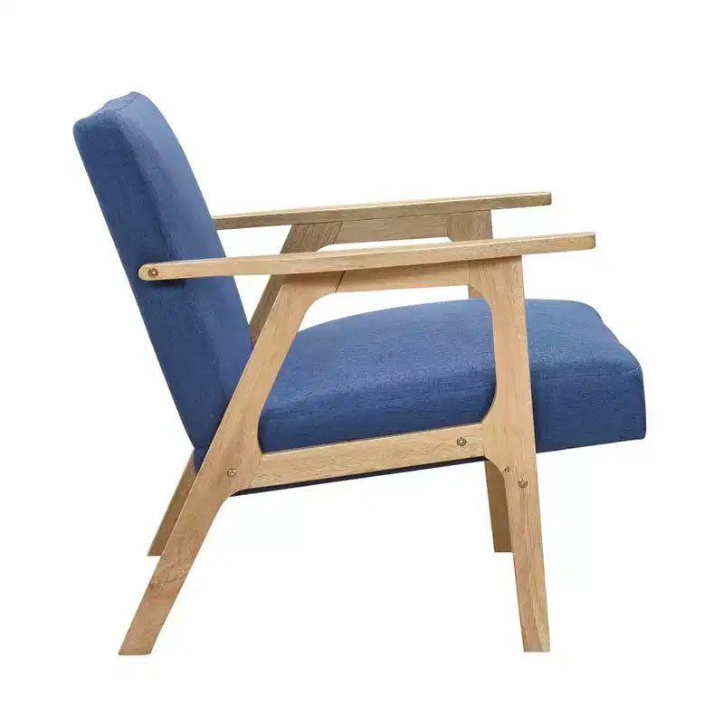GDFStudio Bennett Sedia d'Appoggio Imbottita in Tessuto con Struttura in Legno di Gomma, Stile Moderno di Metà Secolo
