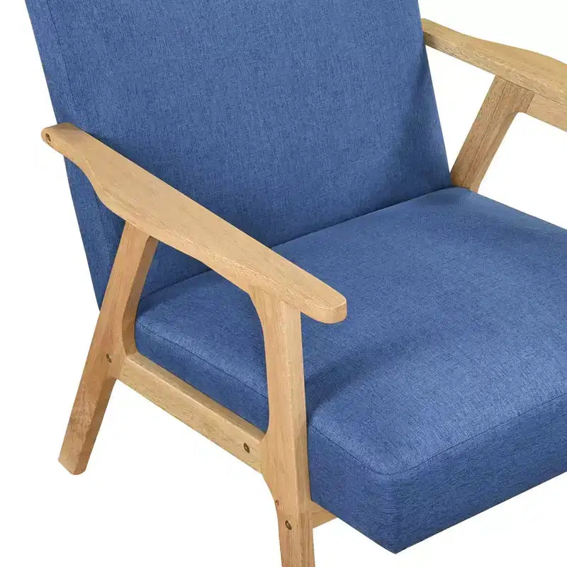GDFStudio Bennett Sedia d'Appoggio Imbottita in Tessuto con Struttura in Legno di Gomma, Stile Moderno di Metà Secolo