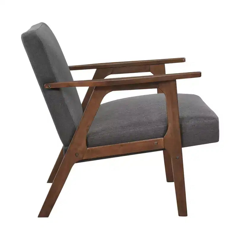 GDFStudio Bennett Sedia d'Appoggio Imbottita in Tessuto con Struttura in Legno di Gomma, Stile Moderno di Metà Secolo