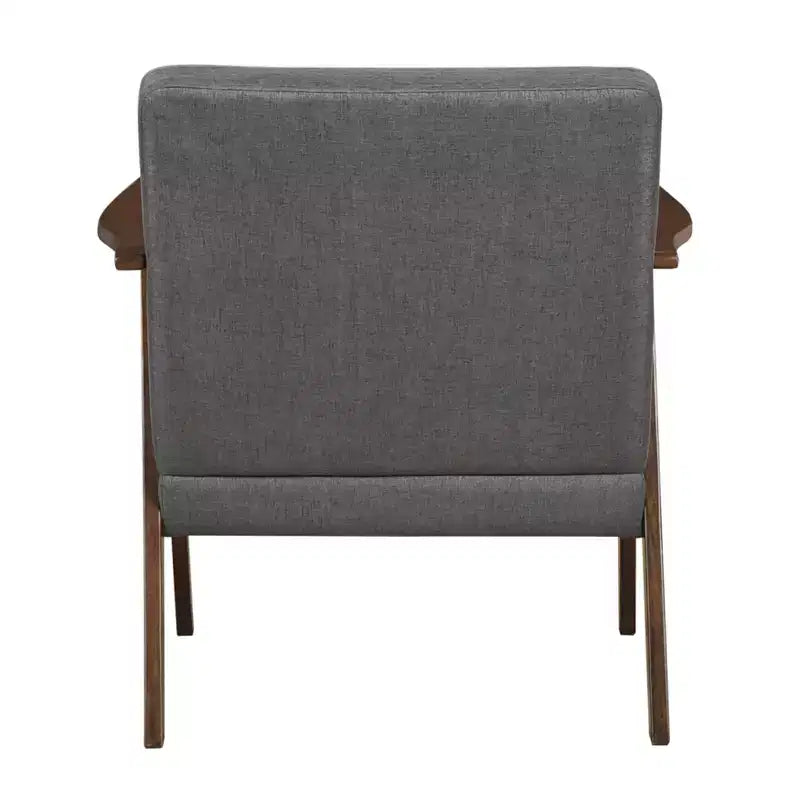 GDFStudio Bennett Sedia d'Appoggio Imbottita in Tessuto con Struttura in Legno di Gomma, Stile Moderno di Metà Secolo
