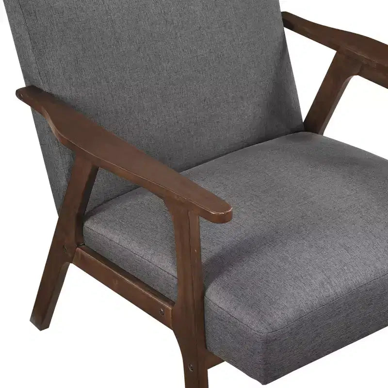 GDFStudio Bennett Sedia d'Appoggio Imbottita in Tessuto con Struttura in Legno di Gomma, Stile Moderno di Metà Secolo