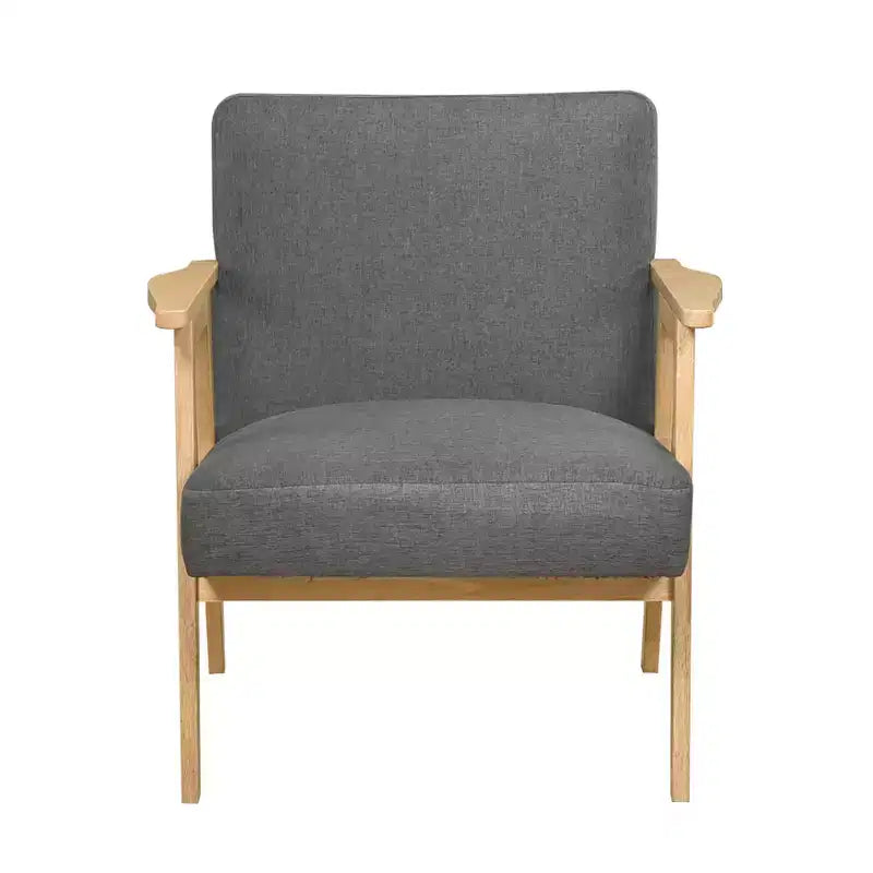 GDFStudio Bennett Sedia d'Appoggio Imbottita in Tessuto con Struttura in Legno di Gomma, Stile Moderno di Metà Secolo