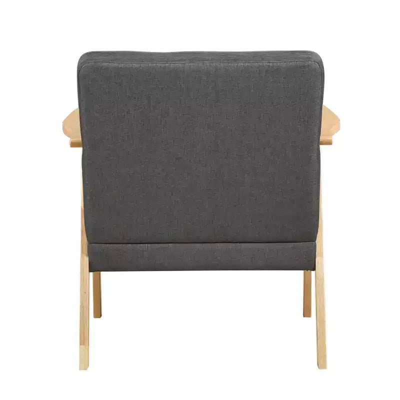 GDFStudio Bennett Sedia d'Appoggio Imbottita in Tessuto con Struttura in Legno di Gomma, Stile Moderno di Metà Secolo