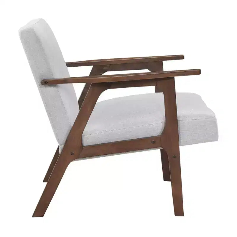 GDFStudio Bennett Sedia d'Appoggio Imbottita in Tessuto con Struttura in Legno di Gomma, Stile Moderno di Metà Secolo