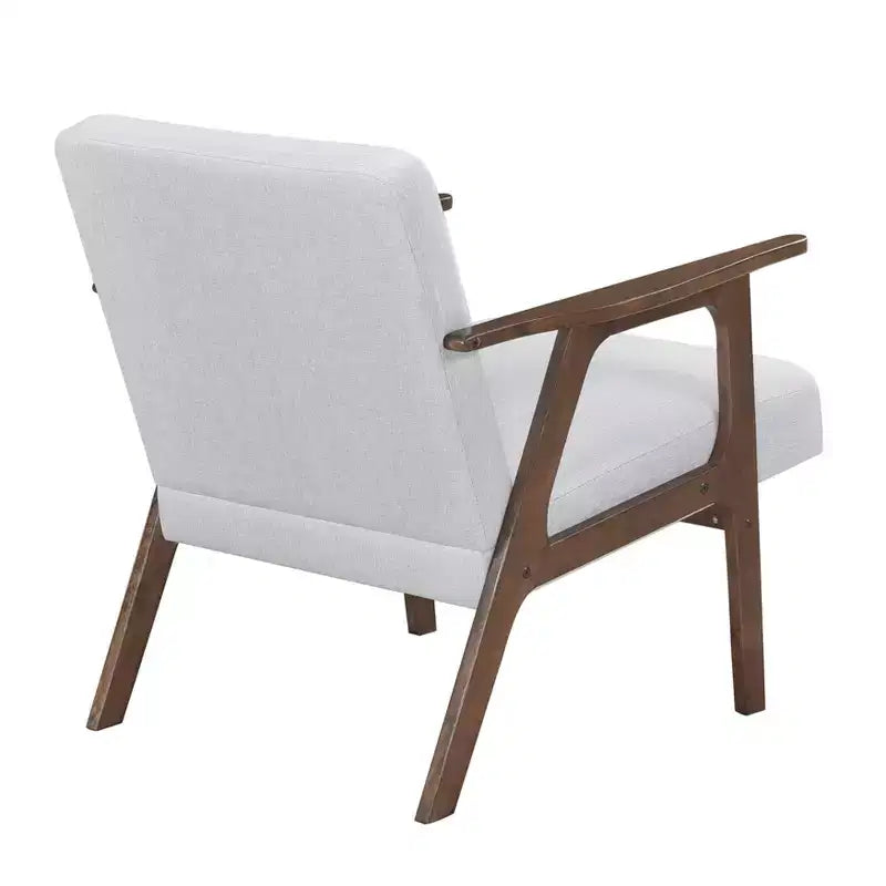 GDFStudio Bennett Sedia d'Appoggio Imbottita in Tessuto con Struttura in Legno di Gomma, Stile Moderno di Metà Secolo