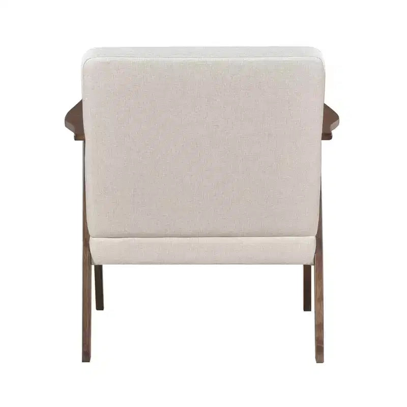 GDFStudio Bennett Sedia d'Appoggio Imbottita in Tessuto con Struttura in Legno di Gomma, Stile Moderno di Metà Secolo