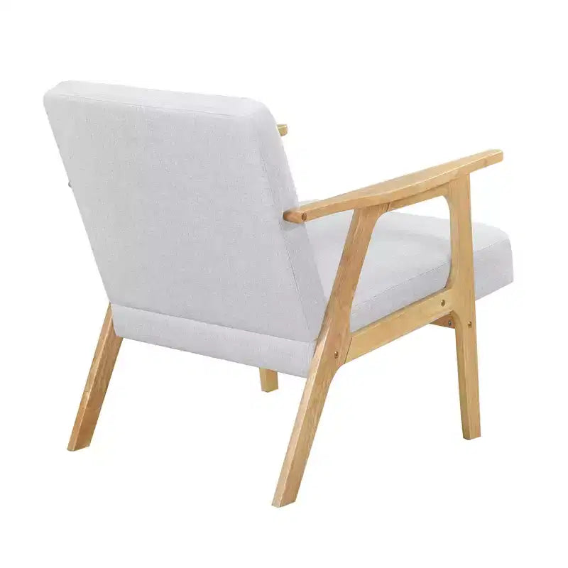 GDFStudio Bennett Sedia d'Appoggio Imbottita in Tessuto con Struttura in Legno di Gomma, Stile Moderno di Metà Secolo