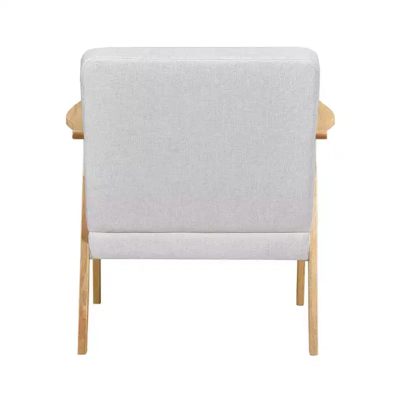 GDFStudio Bennett Sedia d'Appoggio Imbottita in Tessuto con Struttura in Legno di Gomma, Stile Moderno di Metà Secolo