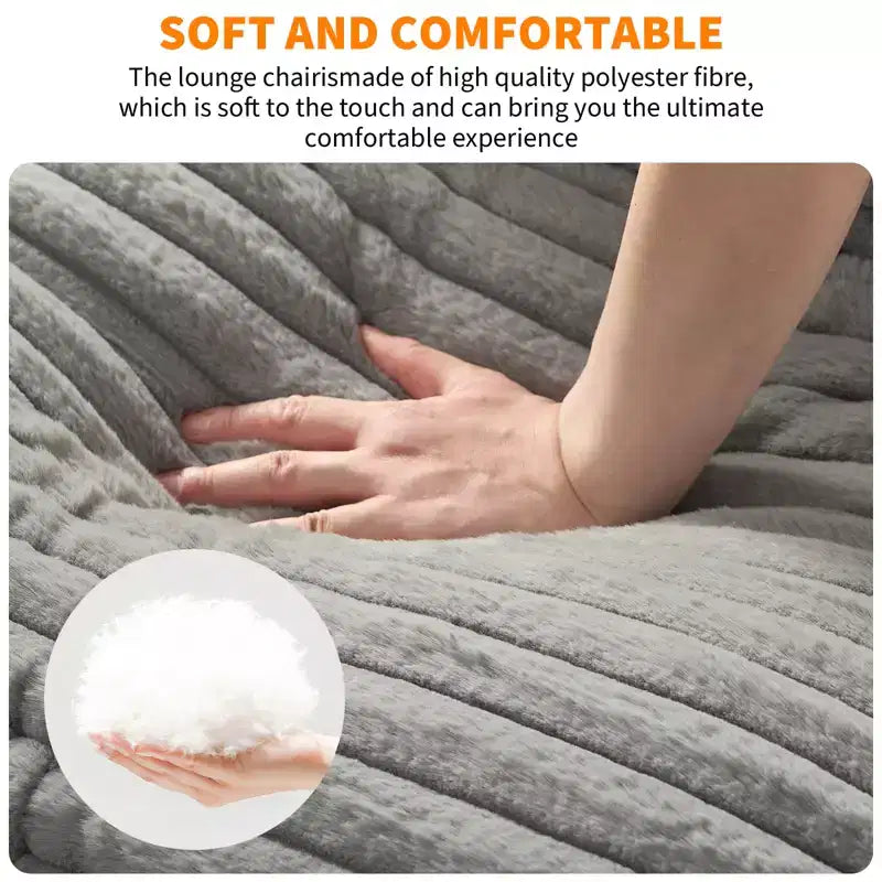 Poltrona Imbottita, Struttura Ergonomica in Metallo, Morbido Cuscino e Schienale, per Soggiorno, Camera da Letto