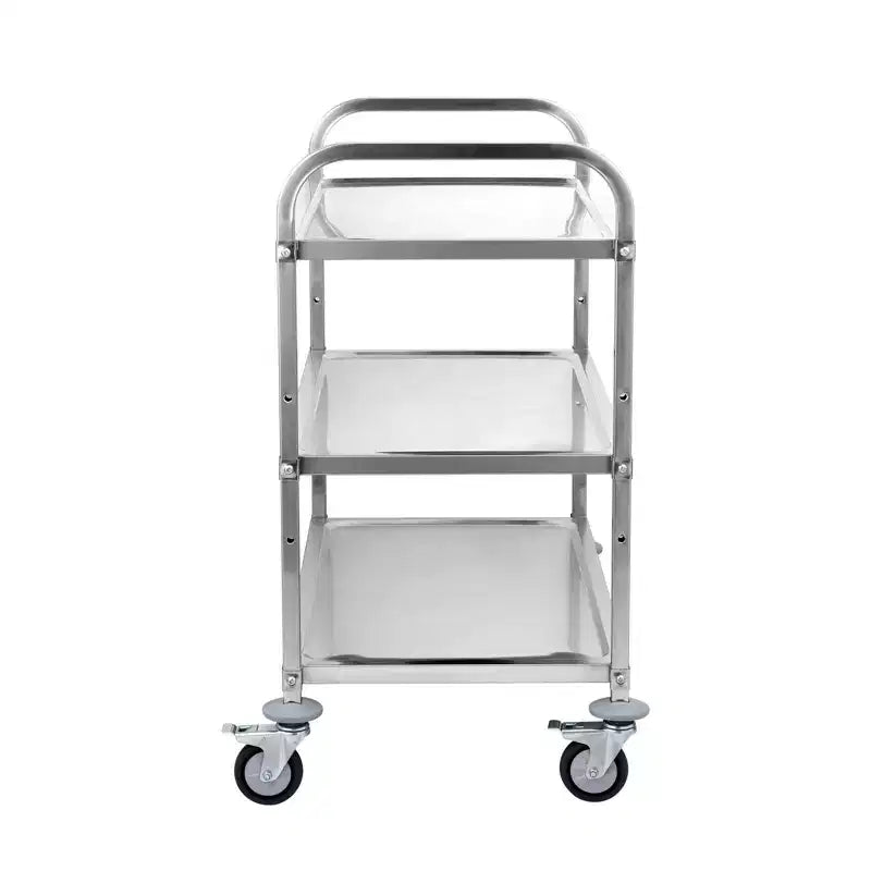 Carrello Utensili da Cucina, 3 Livelli, Carrello Avvolgibile in Filo con Capacità di 204 kg, Carrello di Servizio in Acciaio su Ruote