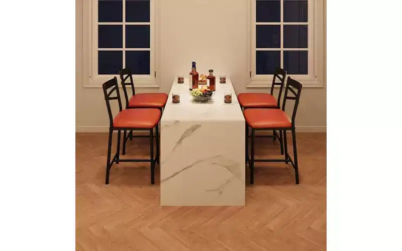 Sgabelli da Bar, Confezione da 2, Sedie da Bar in Metallo Altezza Bancone con Schienale e Cuscino Spesso, Sedute Imbottite per Isola Cucina, Marrone Moderno