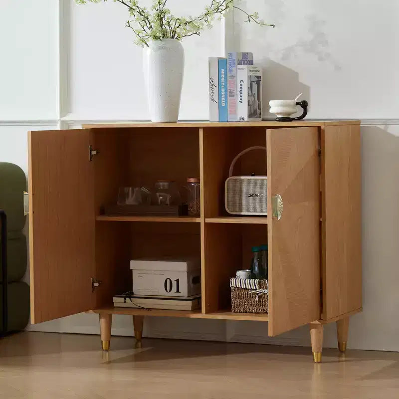 JVNOXK Credenza vintage in legno da 99 cm con contenitore, design decorativo delle ante, credenza a due ante, stile soggiorno - Legno