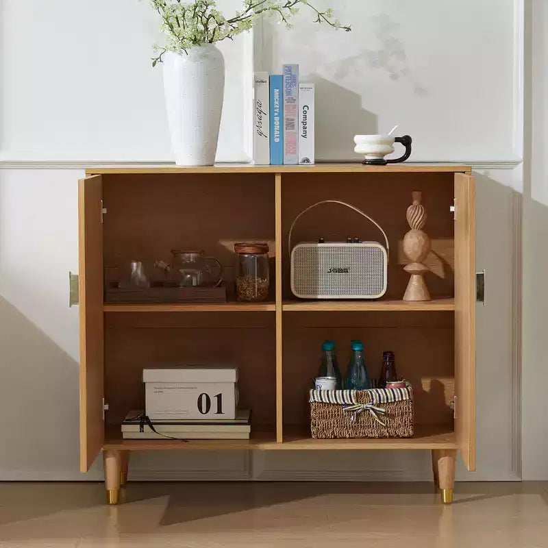 JVNOXK Credenza vintage in legno da 99 cm con contenitore, design decorativo delle ante, credenza a due ante, stile soggiorno - Legno