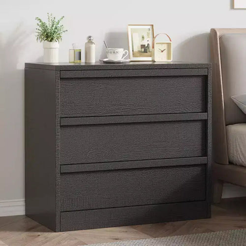 Comodino a 3 cassetti, comodino moderno alto 76 cm con ampio spazio contenitivo e design antiribaltamento, tavolino piccolo per camera da letto, soggiorno, ingresso