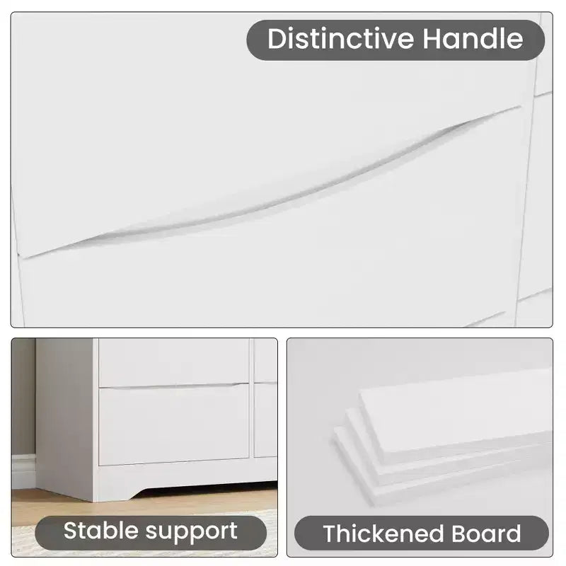 Comò moderno in legno a 9 cassetti - 150 cm di larghezza, contenitore profondo, design robusto per camera da letto e soggiorno