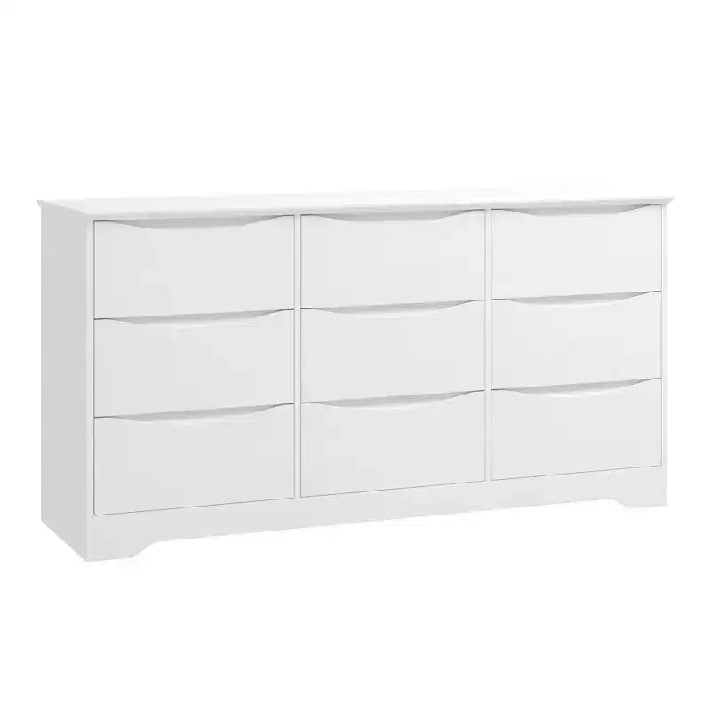 Comò moderno in legno a 9 cassetti - 150 cm di larghezza, contenitore profondo, design robusto per camera da letto e soggiorno