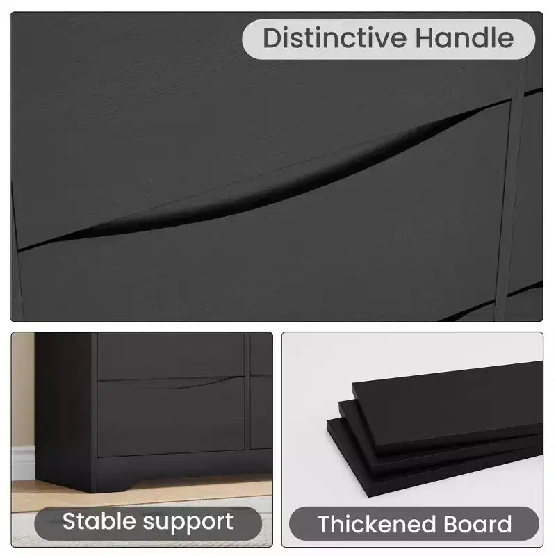 Comò moderno in legno a 9 cassetti - 150 cm di larghezza, contenitore profondo, design robusto per camera da letto e soggiorno