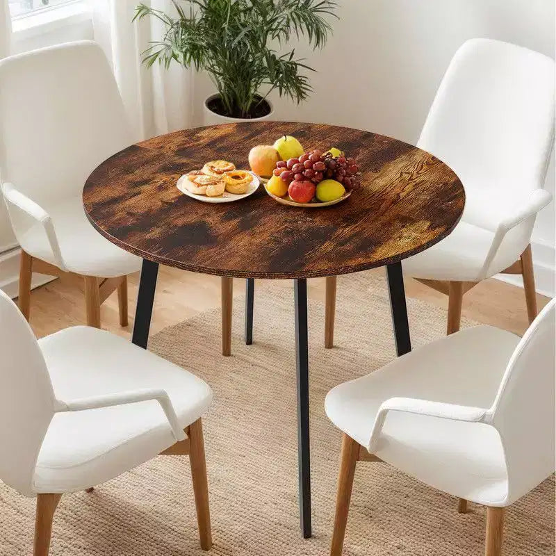 Karl Home Tavolo da pranzo rotondo moderno da 91,44 cm con robuste gambe in metallo, per cucine in spazi ridotti
