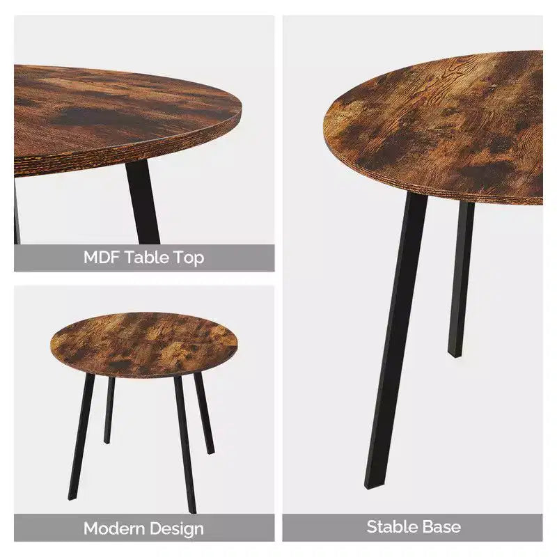 Karl Home Tavolo da pranzo rotondo moderno da 91,44 cm con robuste gambe in metallo, per cucine in spazi ridotti