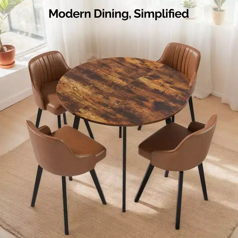 Karl Home Tavolo da pranzo rotondo moderno da 91,44 cm con robuste gambe in metallo, per cucine in spazi ridotti