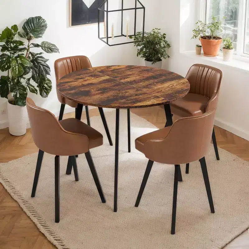 Karl Home Tavolo da pranzo rotondo moderno da 91,44 cm con robuste gambe in metallo, per cucine in spazi ridotti
