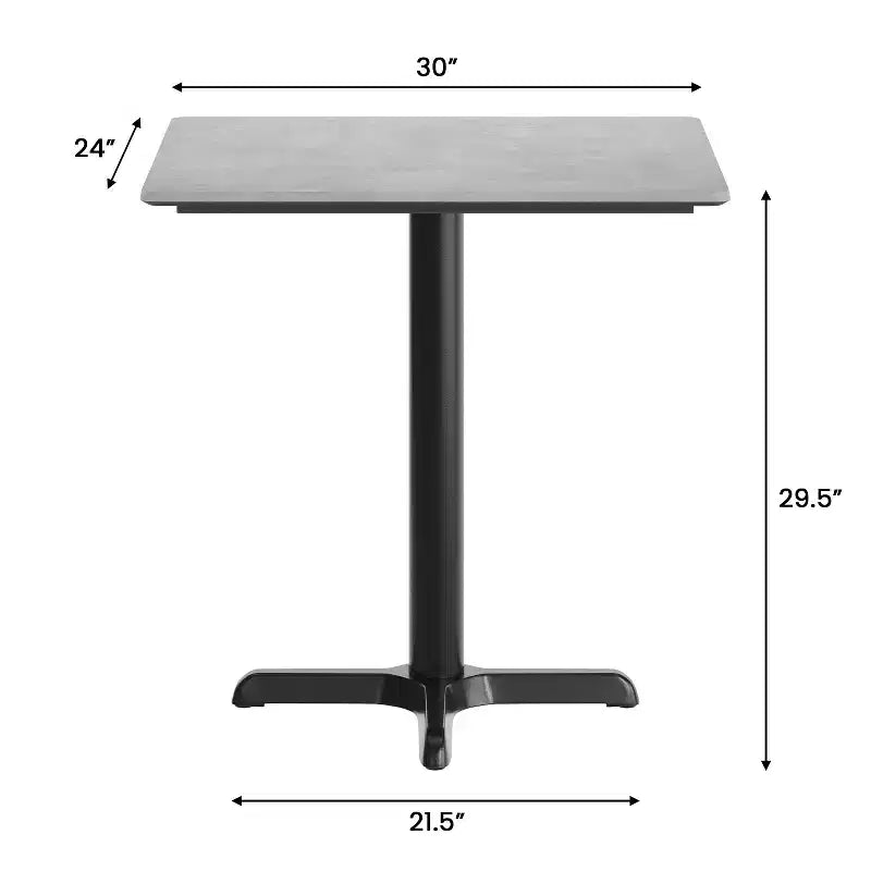 Flash Furniture Piano del tavolo Acadia con tecnologia TopGuard HPL e base a X altezza tavolo