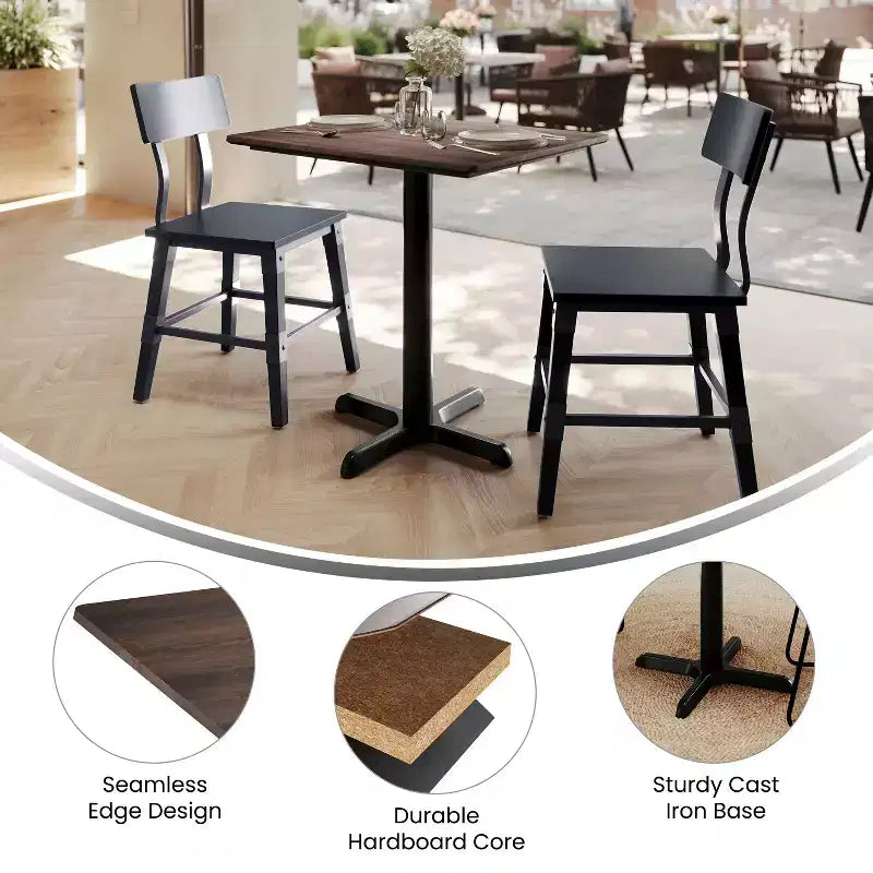 Flash Furniture Piano del tavolo Acadia con tecnologia TopGuard HPL e base a X altezza tavolo
