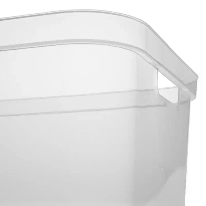 Sterilite 4,25 x 8 x 12,25 pollici piccolo contenitore moderno con comode maniglie di trasporto e bordo rinforzato per l'organizzazione domestica, trasparente (confezione da 16)