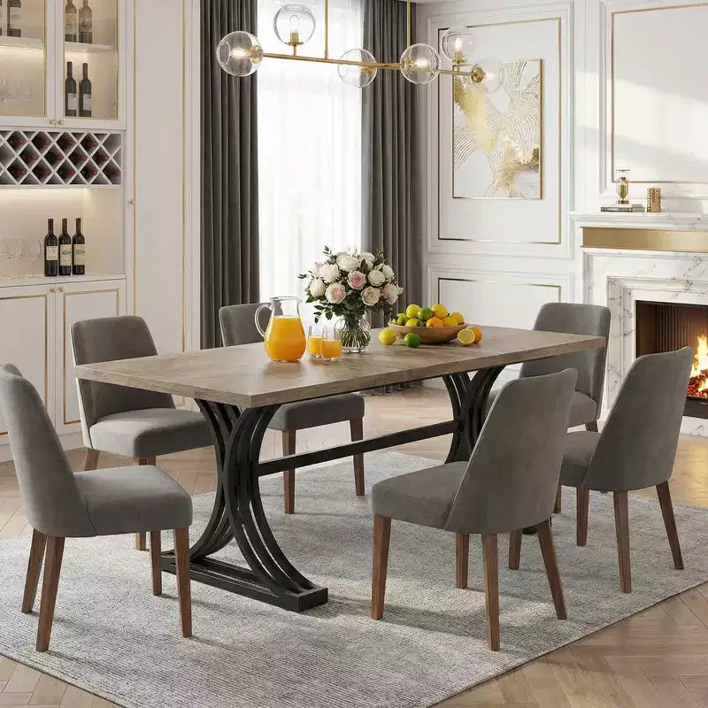 MAYEERTY 63 Tavolo da pranzo in finto marmo e metallo dorato, tavolo da cucina moderno elegante e facile da montare