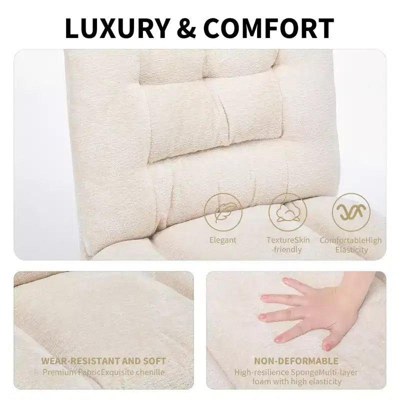 Sedia in ciniglia con base a incrocio e ruote, sedia da trucco con seduta ampia, sedia da ufficio girevole a 360° e regolabile in altezza per camera da letto