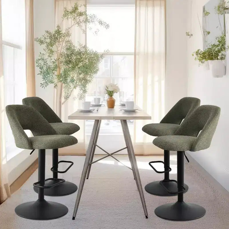 Set di 2 sgabelli da bar girevoli con schienale, sgabelli da bancone regolabili in altezza da 60,96 a 81,28 cm con seduta imbottita per isola cucina - Panipeachy